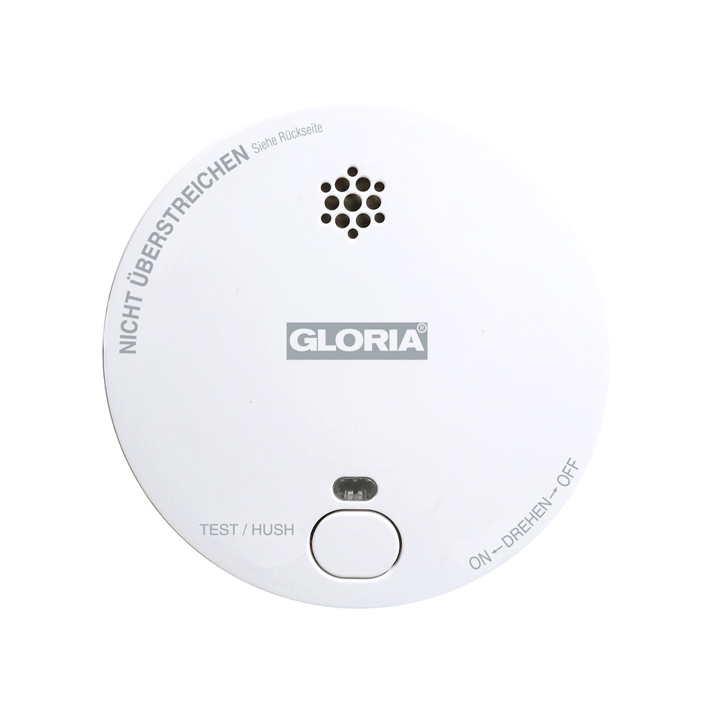 GLORIA R-1 Rauchwarnmelder m. wechselbarer 9V-Blockbatterie, Rauchmelder EN14604