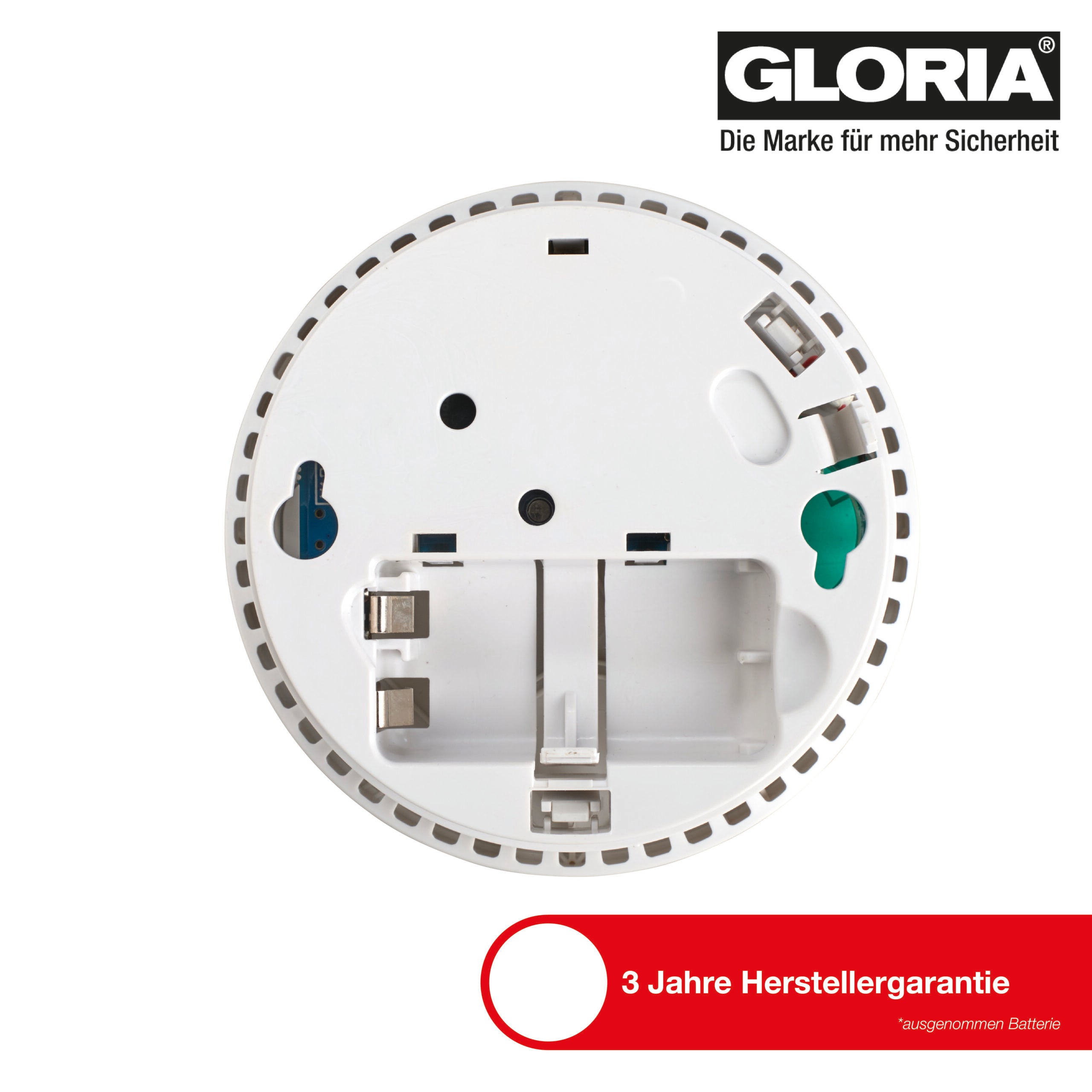 GLORIA R-1 Rauchwarnmelder m. wechselbarer 9V-Blockbatterie, Rauchmelder EN14604